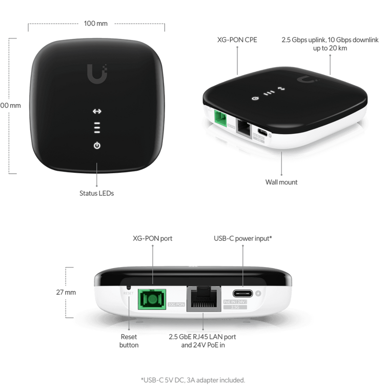 Ubiquiti UISP-FIBER-XG 2.5Gbps uplink/10Gbps ONU CPE