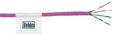 Belden 2413 Cat 6 Cable 23AWG 4-Pair UTP CMP Plenum 1000ft Purple