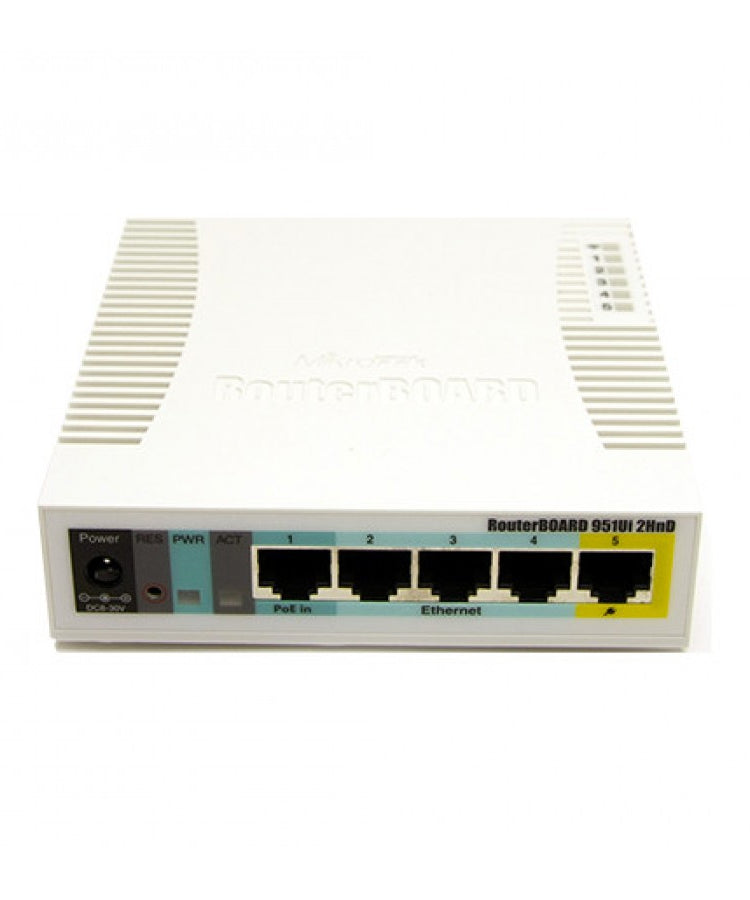 MikroTik RB951Ui-2HnD Router Wireless 2.4GHz 5x LAN, PoE Out