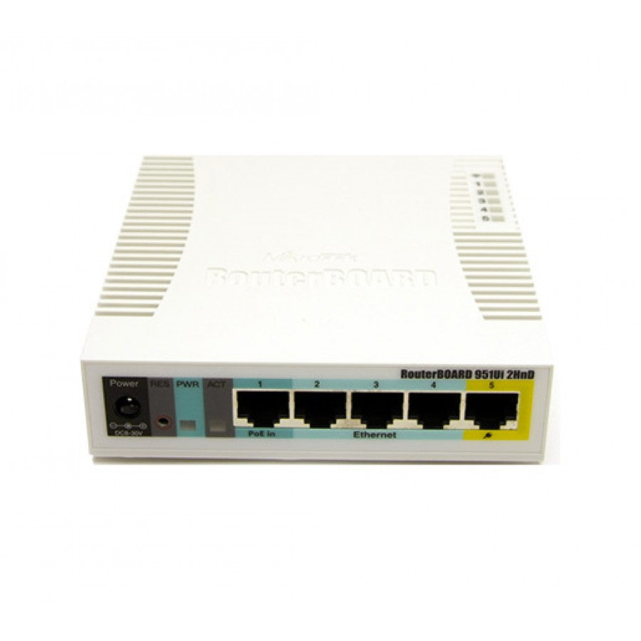 MikroTik RB951Ui-2HnD Router Wireless 2.4GHz 5x LAN, PoE Out