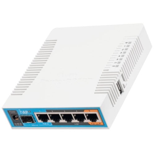 MikroTik hAP ac, 5-Port Gigabit Ethernet Router, Dual Band Indoor Access Point, Integrated Omnidirectional Antennas