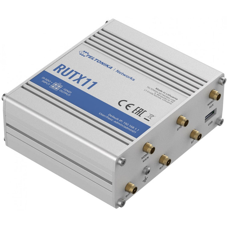 Teltonika RUTX11 4G LTE Router (CAT 6) 4 Ethernet, WIFI, GPS, and Bluetooth