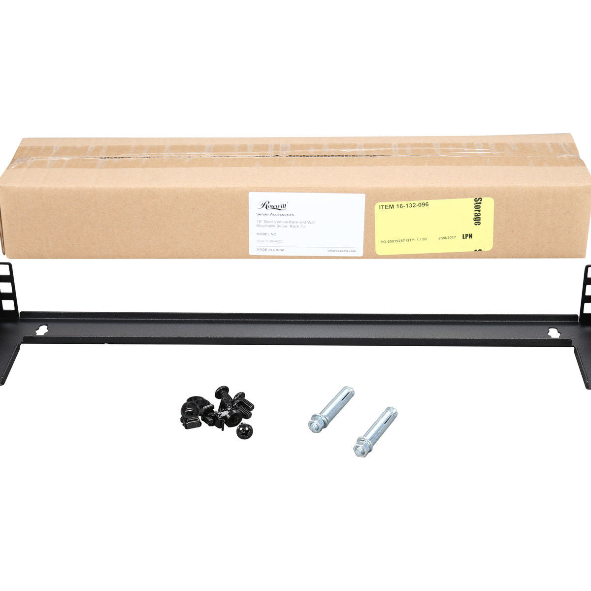 1U 19 Inch Steel Vertical Wall Mount Server Rack, Black 