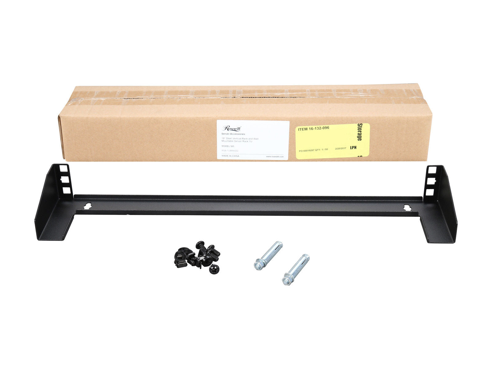 1U 19 Inch Steel Vertical Wall Mount Server Rack, Black 