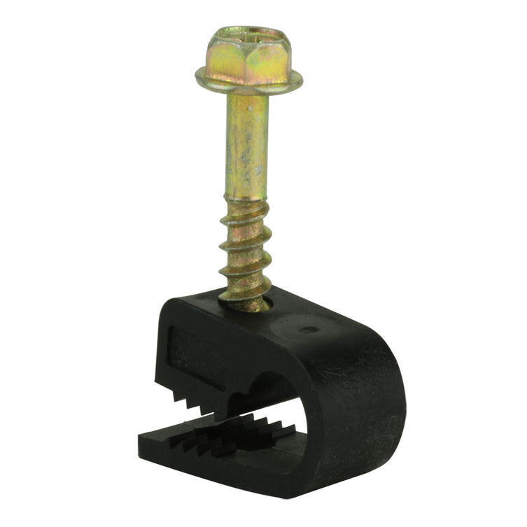 Flexible Screw Clips Single Cable Pack of 100 Black