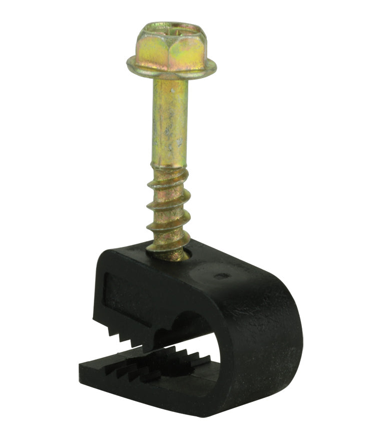 Flexible Screw Clips Single Cable Pack of 100 Black