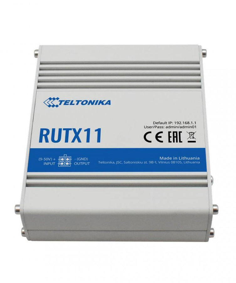 Teltonika RUTX11 4G LTE Router (CAT 6) 4 Ethernet, WIFI, GPS, and Bluetooth