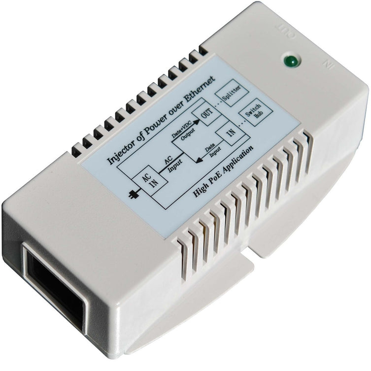 Tycon Systems 56V Gigabit High Power POE Power Inserter - US Power Cord, 35W