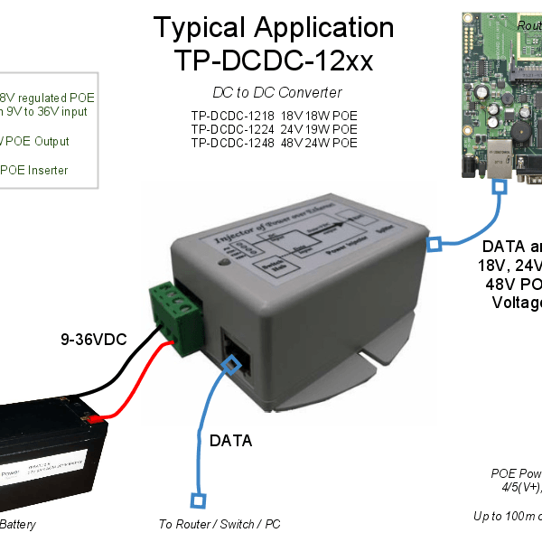 TYCON TP-DCDC-1248  9-36VDC IN 48VDC OUT 24W DC to DC