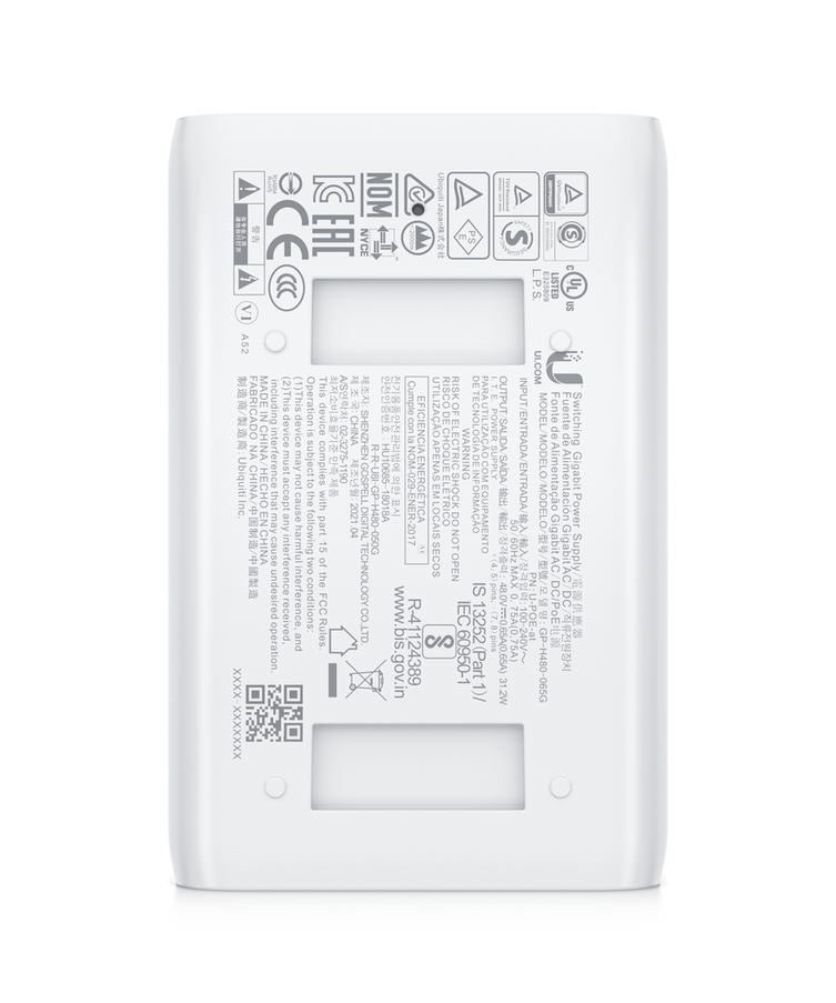 Ubiquiti U-POE-at 30W PoE+ PoE Injector 802.3at