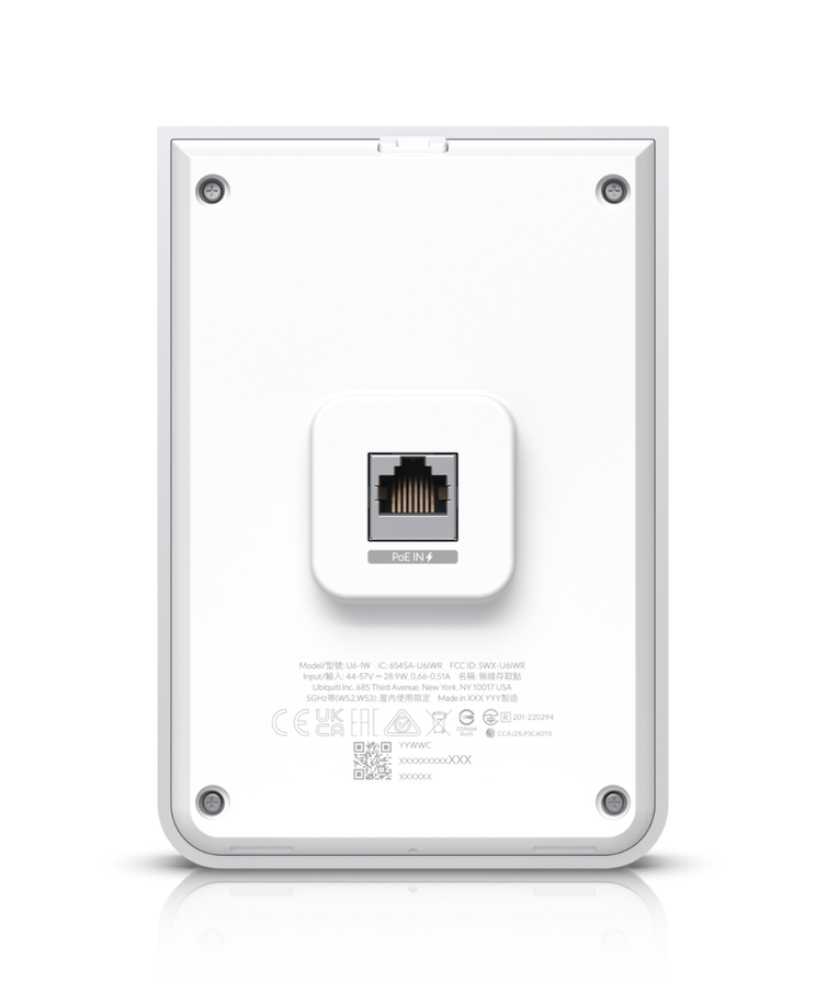 Ubiquiti U6-IW-US Wall-Mounted WiFi 6 Access Point With PoE