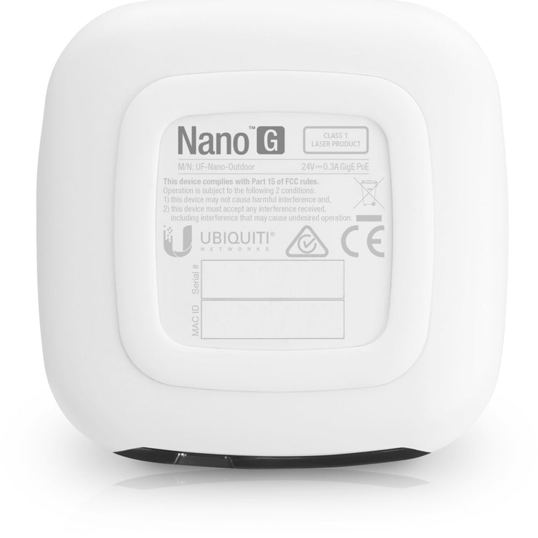 Ubiquiti UFiber UF-NANO GPON Optical Network Unit CPE, Passive PoE Input, LED Display, Wall Mountable