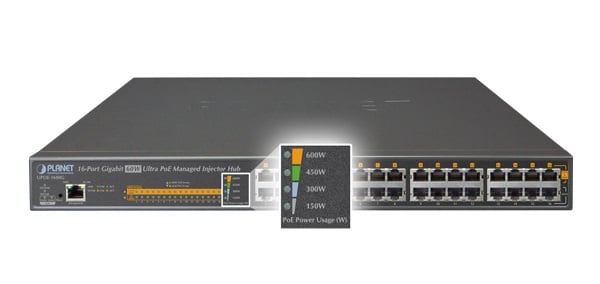 Planet UPOE-1600G Intelligent LED Indicator for Real-time PoE Usage