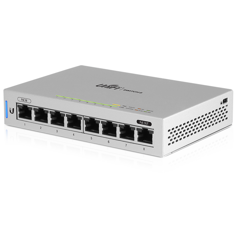 Ubiquiti US-8 UniFi 8-Port Gigabit PoE Compliant Managed Switch