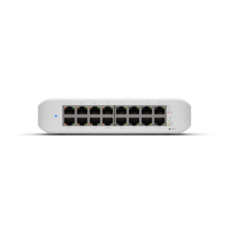 Ubiquiti UniFi Lite 16-Port Layer 2 Gigabit Ethernet Switch 8-Port PoE+