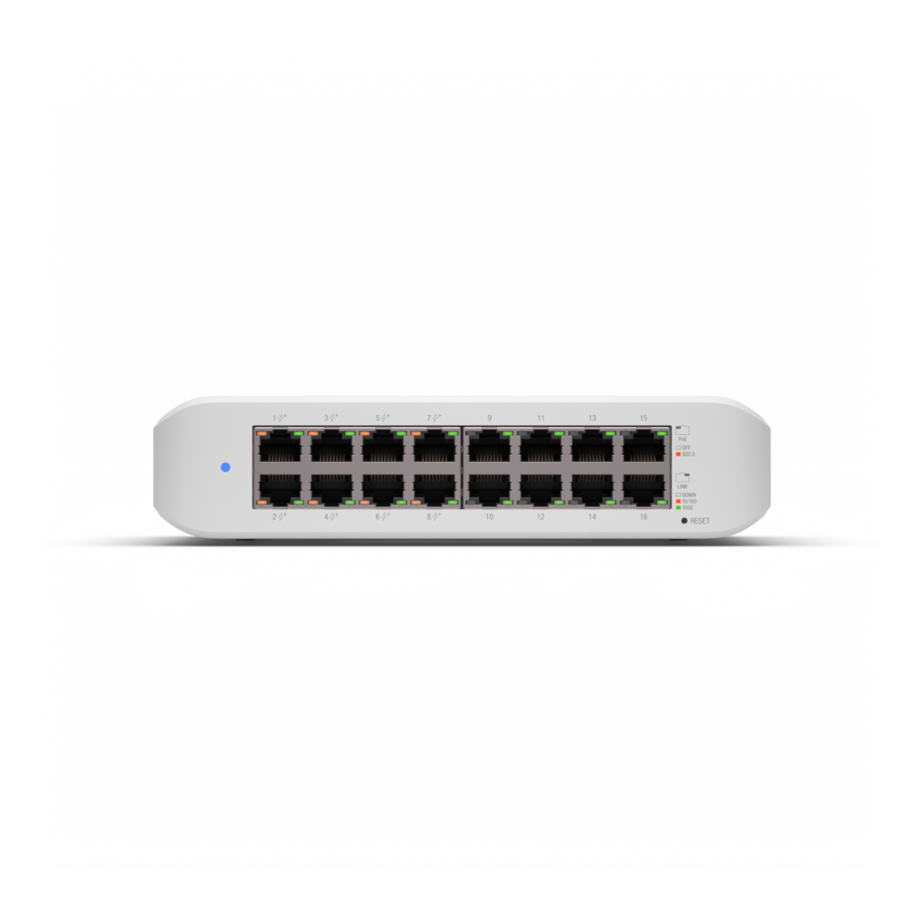 Ubiquiti UniFi Lite 16-Port Layer 2 Gigabit Ethernet Switch 8-Port PoE+