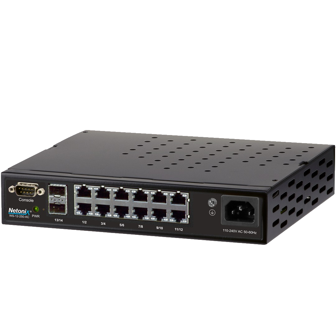 Netonix WS-12-250-AC 12-Port Managed Passive POE Switch, AC 250Watt