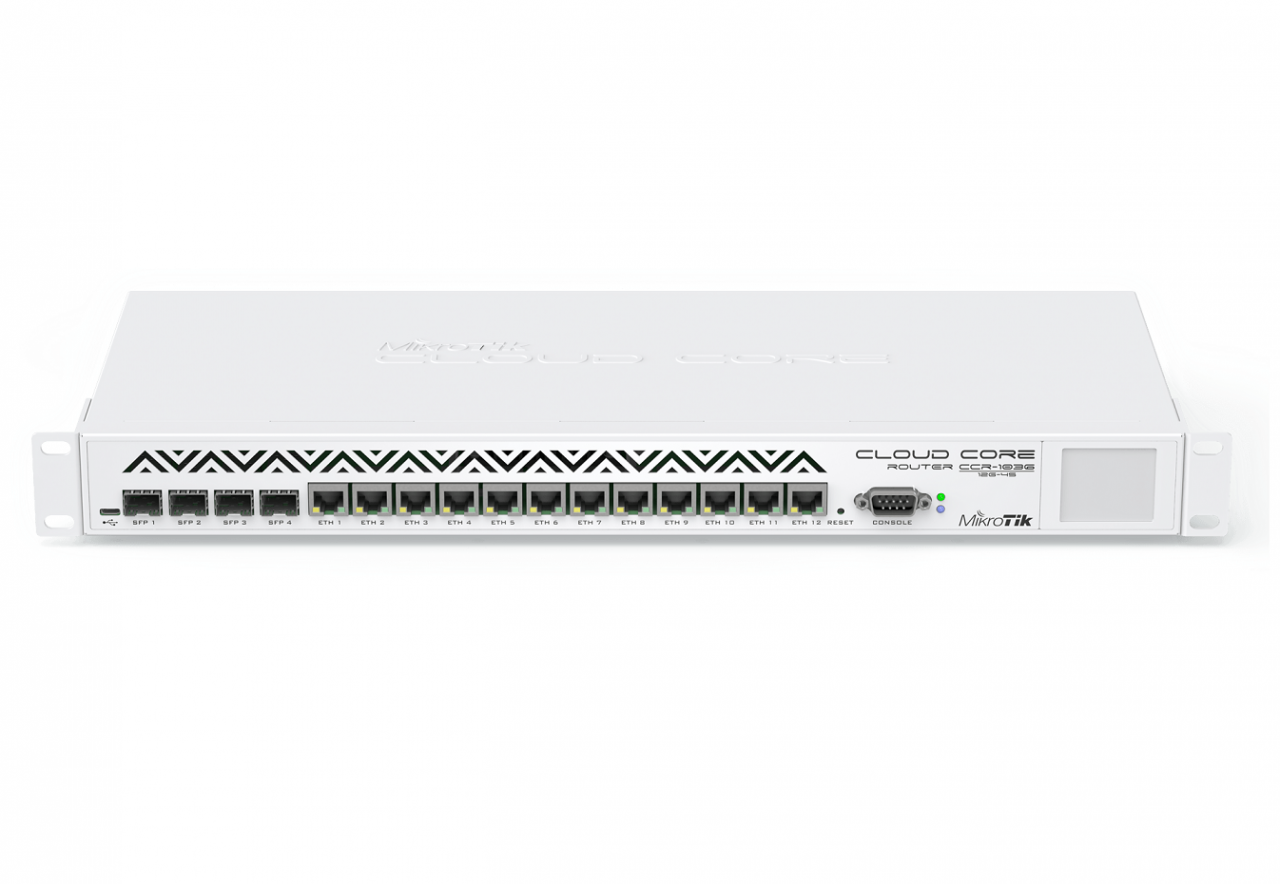 MikroTik CCR1036-12G-4S Cloud Core Router, 36 Core CPU, 4GB RAM, 12-Port Gigabit Ethernet, 4-Port SFP